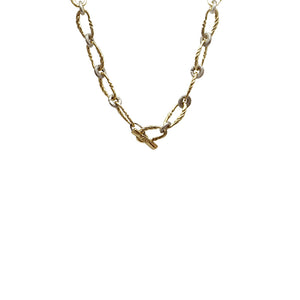 GOLD TWISTED LINK NECKLACE