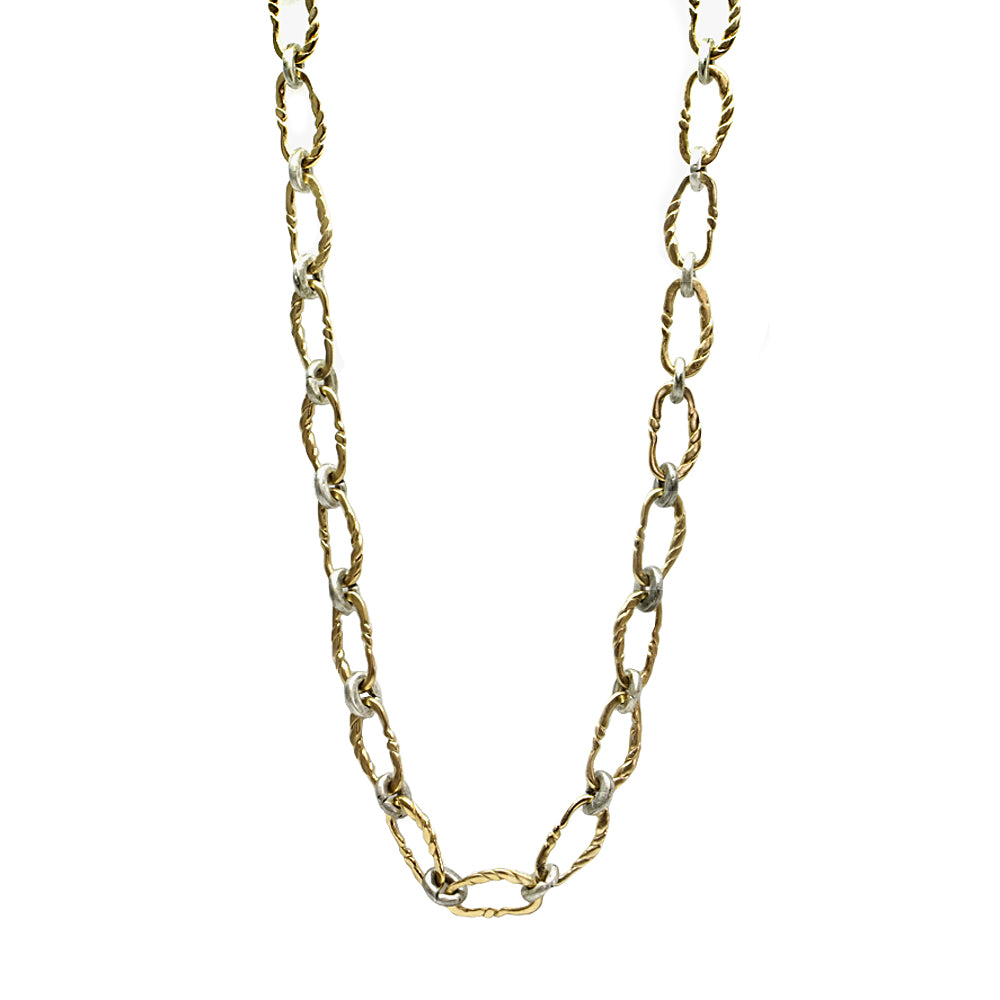 GOLD TWISTED LINK NECKLACE