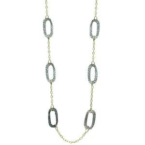 TWO TONE CHUNKY CATENA STATION NECKLACE