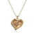 LARGE GOLD & RUBY CRYSTAL IMPRESSION HEART NECKLACE