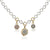 VINTAGE SILVER FLAT RING TRIPLE CHARM MINI GUNA NECKLACE