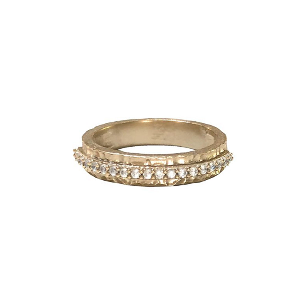 GOLD EGY CRYSTAL THIN BAND RING