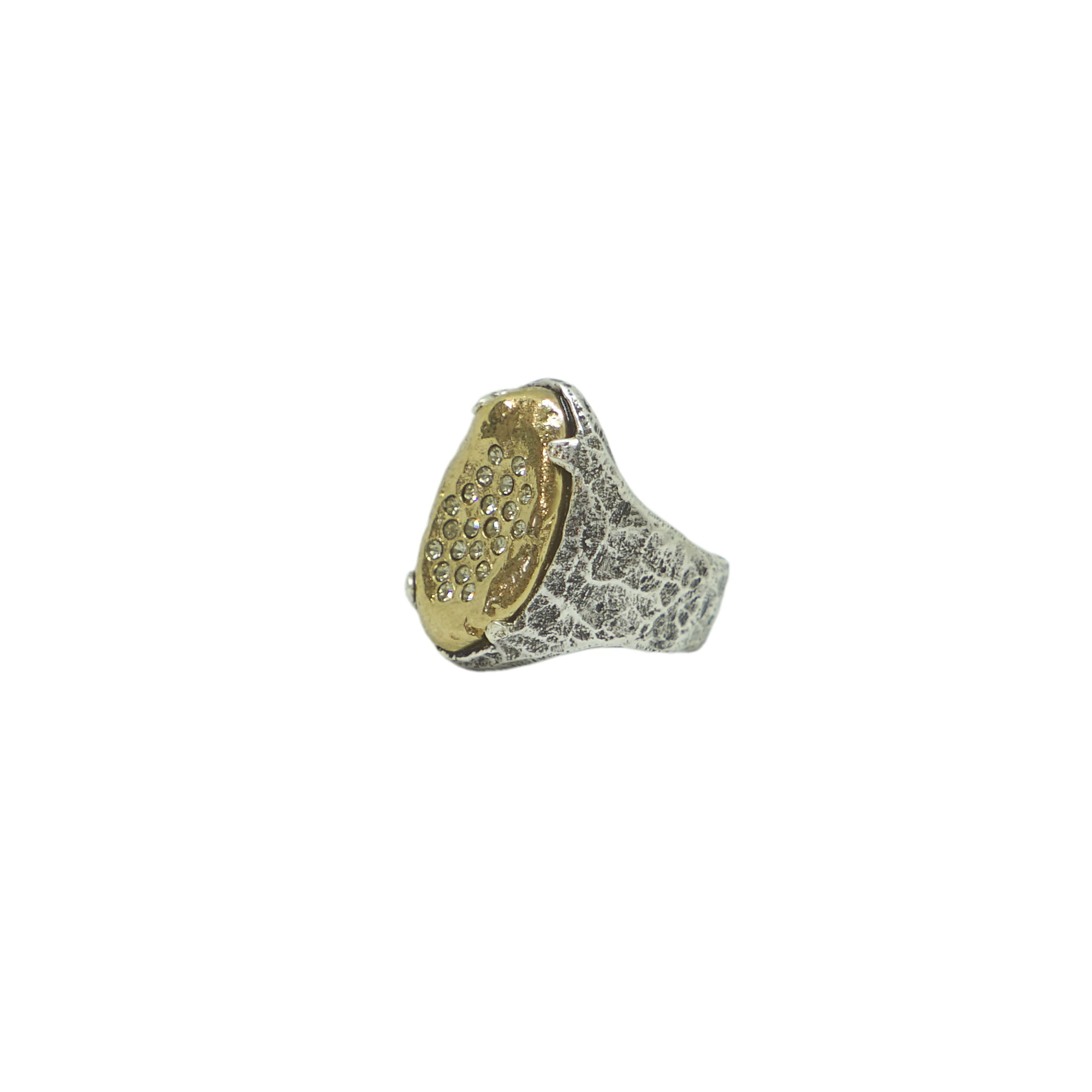 VINTAGE SILVER IMPRESSION FRAME RING