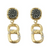 GOLD PAVIA PAVE & LINK EARRINGS